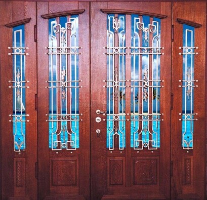 Парадная дверь со вставками из стекла ДПР-55 с шумоизоляцией в Орехово-Зуево