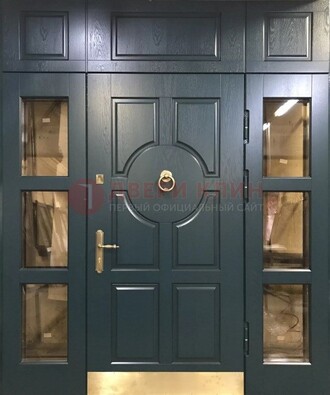 Стальная парадная дверь ДПР-64 со стеклопакетом в Орехово-Зуево