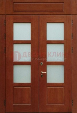 Металлическая парадная дверь со стеклом ДПР-69 для загородного дома в Орехово-Зуево