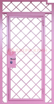 Розовая металлическая решетчатая дверь ДР-15 в Орехово-Зуево