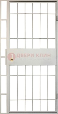 Железная решетчатая дверь в белом цвете ДР-19 в Орехово-Зуево