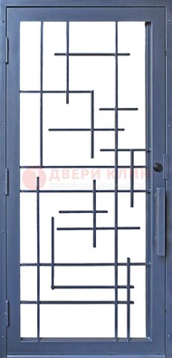 Современная железная решетчатая дверь синяя ДР-31 в Краснознаменске
