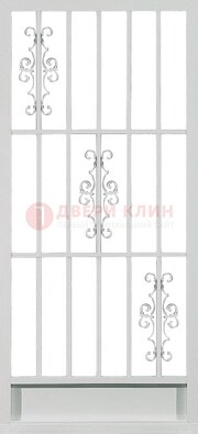 Белая железная решетчатая дверь ДР-9 в Орехово-Зуево
