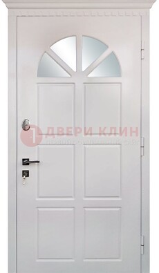Светлая железная дверь со стеклом ДС-29 в Орехово-Зуево