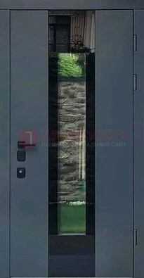 Современная дверь со стеклом для коттеджа ДС-40 в Орехово-Зуево