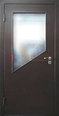Стальная дверь со стеклом ДС-5 в кирпичный коттедж в Орехово-Зуево