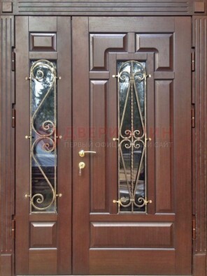 Стальная распашная дверь Винорит стекло и ковка ДСК-274 в Орехово-Зуево