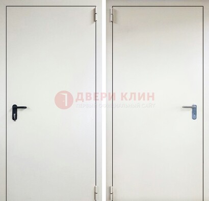 Белая железная техническая дверь ДТ-16 в Орехово-Зуево