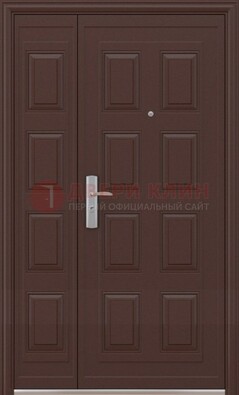 Коричневая железная тамбурная дверь ДТМ-37 в Орехово-Зуево