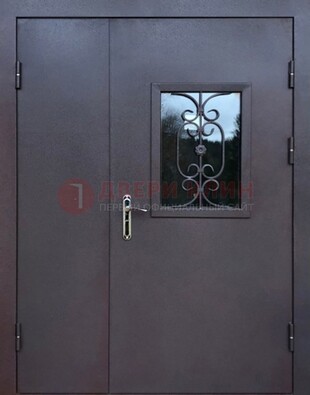 Тамбурная дверь Порошок со стеклом и ковкой ДТМ-48 в Орехово-Зуево