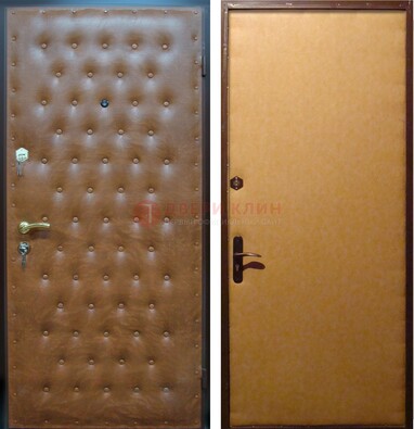 Желтая железная дверь с винилискожей ДВ-2 в Щелково