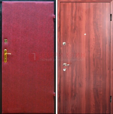 Красная входная дверь с винилискожей ДВ-30 в Орехово-Зуево
