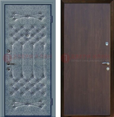 Серая металлическая дверь с винилискожей ДВ-35 в Орехово-Зуево