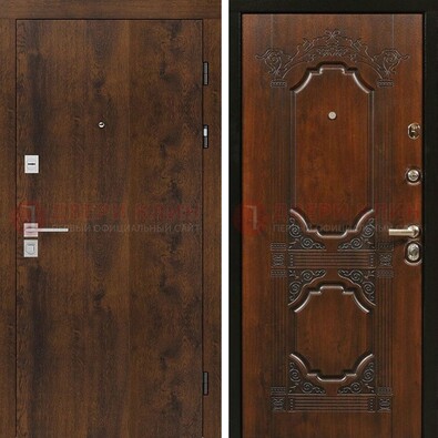Стальная темная филенчатая дверь с виноритом и белой МДФ ДВТ-139 в Орехово-Зуево