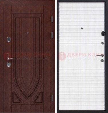 Уличная темная филенчатая дверь с виноритом и МДФ Белый ясень ДВТ-141 в Орехово-Зуево