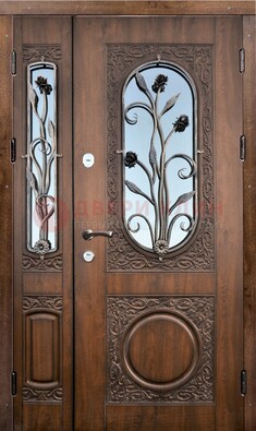 Железная дверь с виноритом и ковкой ДВТ-180 в Орехово-Зуево