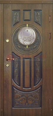 Одностворчатая входная дверь с виноритом и стеклом ДВТ-193 в Орехово-Зуево
