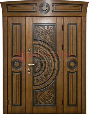 Парадная входная дверь с виноритом и узором ДВТ-194 в Орехово-Зуево