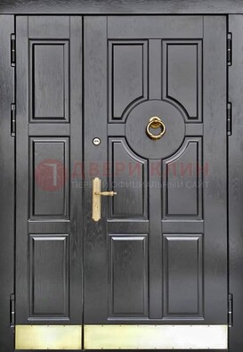 Черная металическая дверь с виноритом для дома ДВТ-241 в Орехово-Зуево