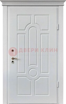 Белая уличная дверь с виноритом для дома ДВТ-247 в Орехово-Зуево