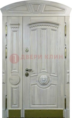 Светлая двухстворчатая дверь с виноритом на улицу ДВТ-258 в Орехово-Зуево