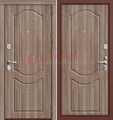 Коричневая металлическая дверь с виноритом ДВТ-26 в Орехово-Зуево