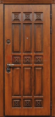 Коричневая стальная дверь с виноритом ДВТ-36 в Орехово-Зуево