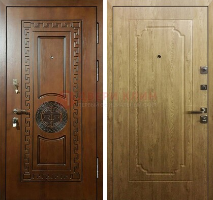 Коричневая железная дверь с виноритом ДВТ-44 в Орехово-Зуево
