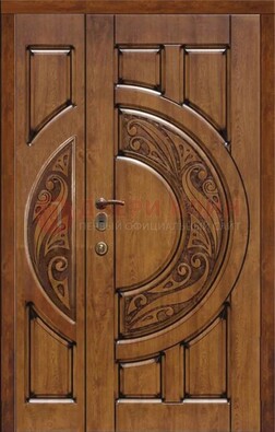 Коричневая входная дверь с виноритом ДВТ-5 в Орехово-Зуево