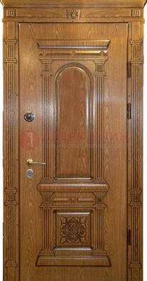 Коричневая железная дверь с виноритом Золотой дуб ДВТ-67 в Орехово-Зуево