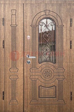 Железная классическая дверь с терморазрывом и рисунком ДВТ-77 в Орехово-Зуево