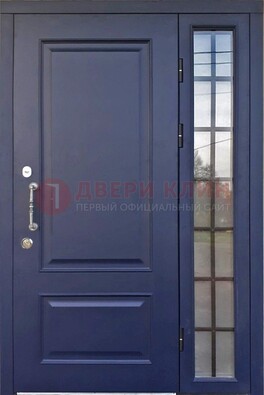Синяя дверь с виноритом и стеклянными вставками  ДВТ-79 в Орехово-Зуево
