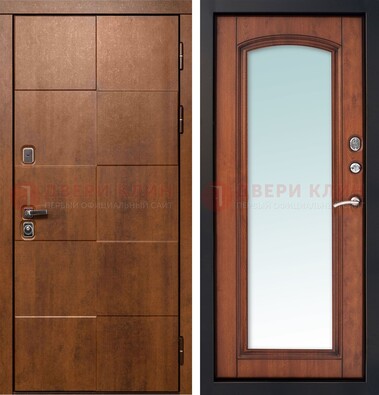Белая филенчатая дверь с фрезерованной МДФ и зеркалом ДЗ-81 в Орехово-Зуево