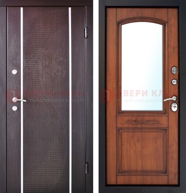 Входная дверь с МДФ и МДФ внутри с зеркалом ДЗ-88 в Орехово-Зуево